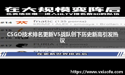 CSGO技术排名更新V5战队创下历史新高引发热议