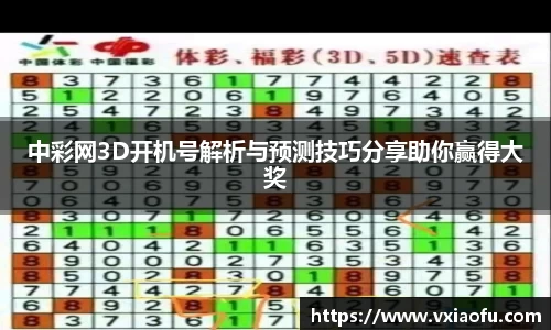 中彩网3D开机号解析与预测技巧分享助你赢得大奖